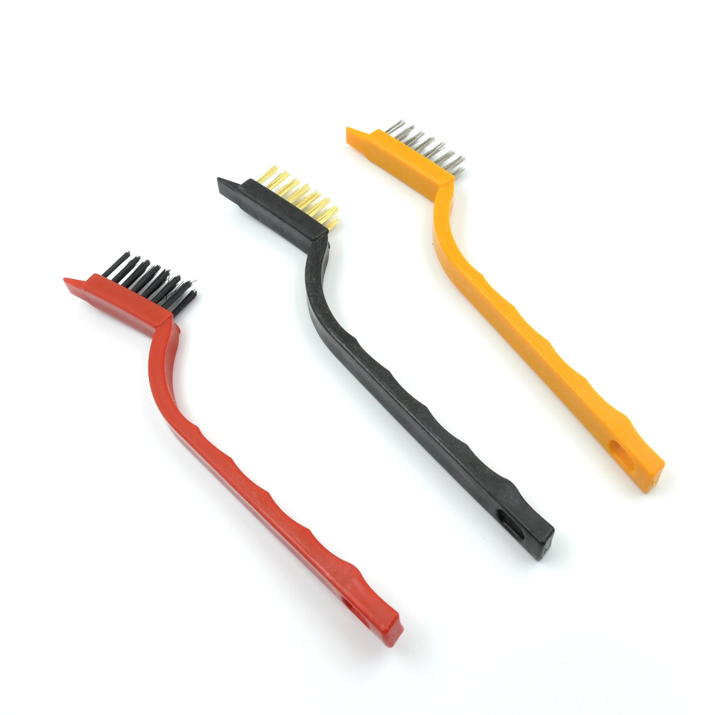 3pc  Mini Wire Brush Set Brass Nylon Stainless Steel Bristles Household Cleaning Brush For Gas Stove Smoke Machine Tool Burner Tiles Tap Rust Removal Welding Slag Dirt  Paint Scrubbing (3 Pcs Set) - Happy Price - Image 3