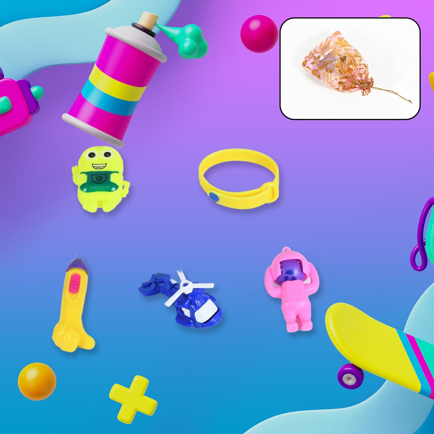 5pc Toy Combo Kids Best Gift Set Combo Attractive  Unique Toy Combo 5pc Colorful Toy Combo With Potli Bag - Happy Price - Image 5