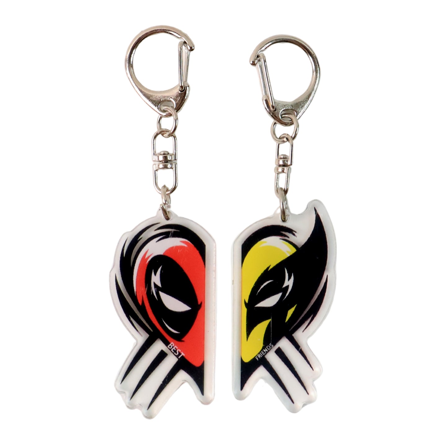 Best Friends Breakable Heart Acrylic Keychain Set - 2 Pcs Cartoon Design