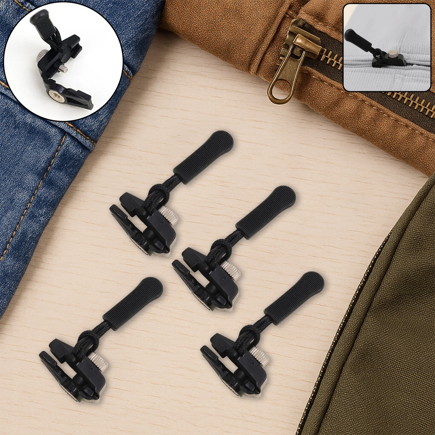 4 Piece Medium Detachable Zipper Slider Repair Kit - Happy Price - Image 3