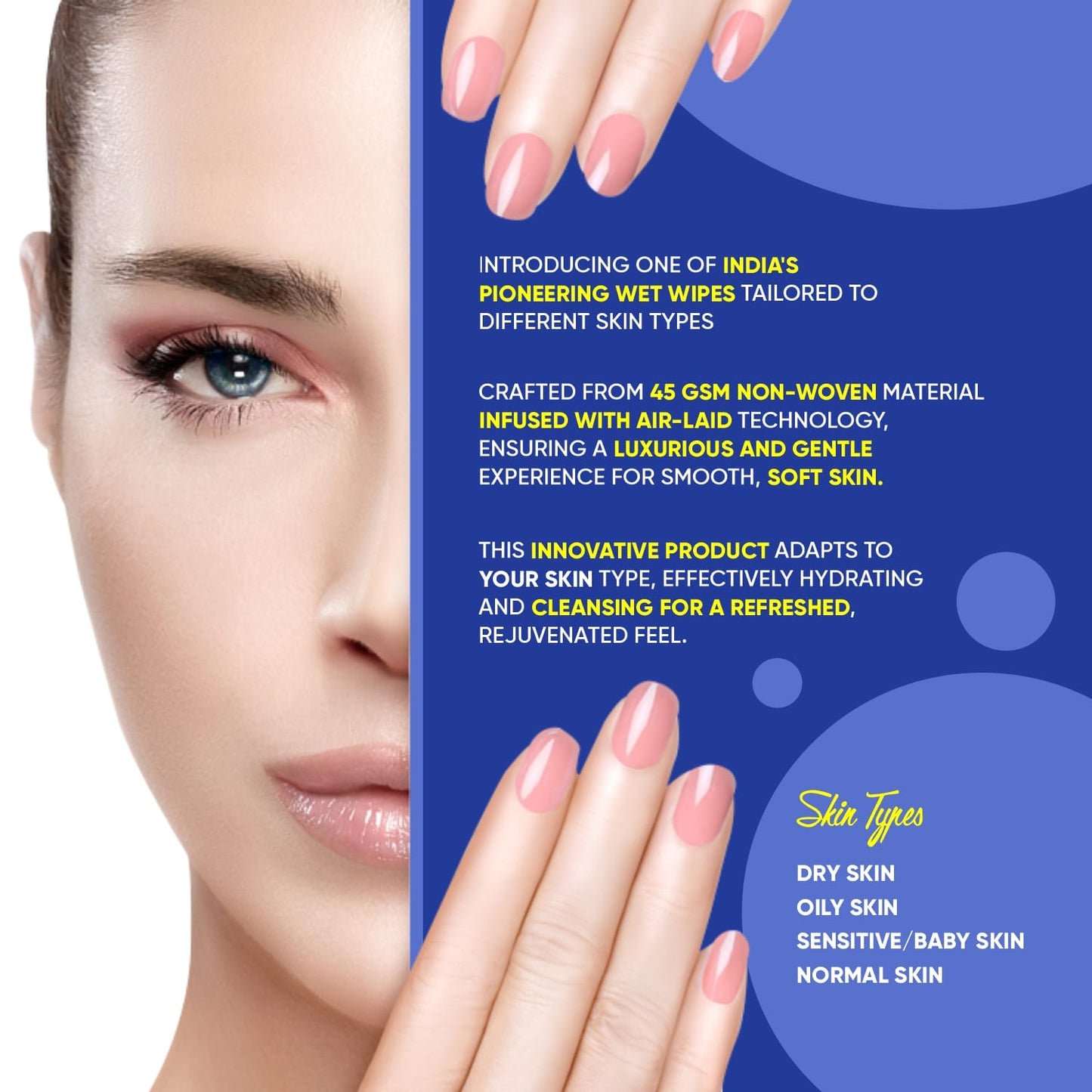 Refreshing Wet Wipes For Face  Facial Cleansing  Refreshing  Skin Hydration Soothing For Skin  Ph Balance  Alcohol Free  Nourishing With Fruit Extract  25 Wipes - Happy Price - Image 4