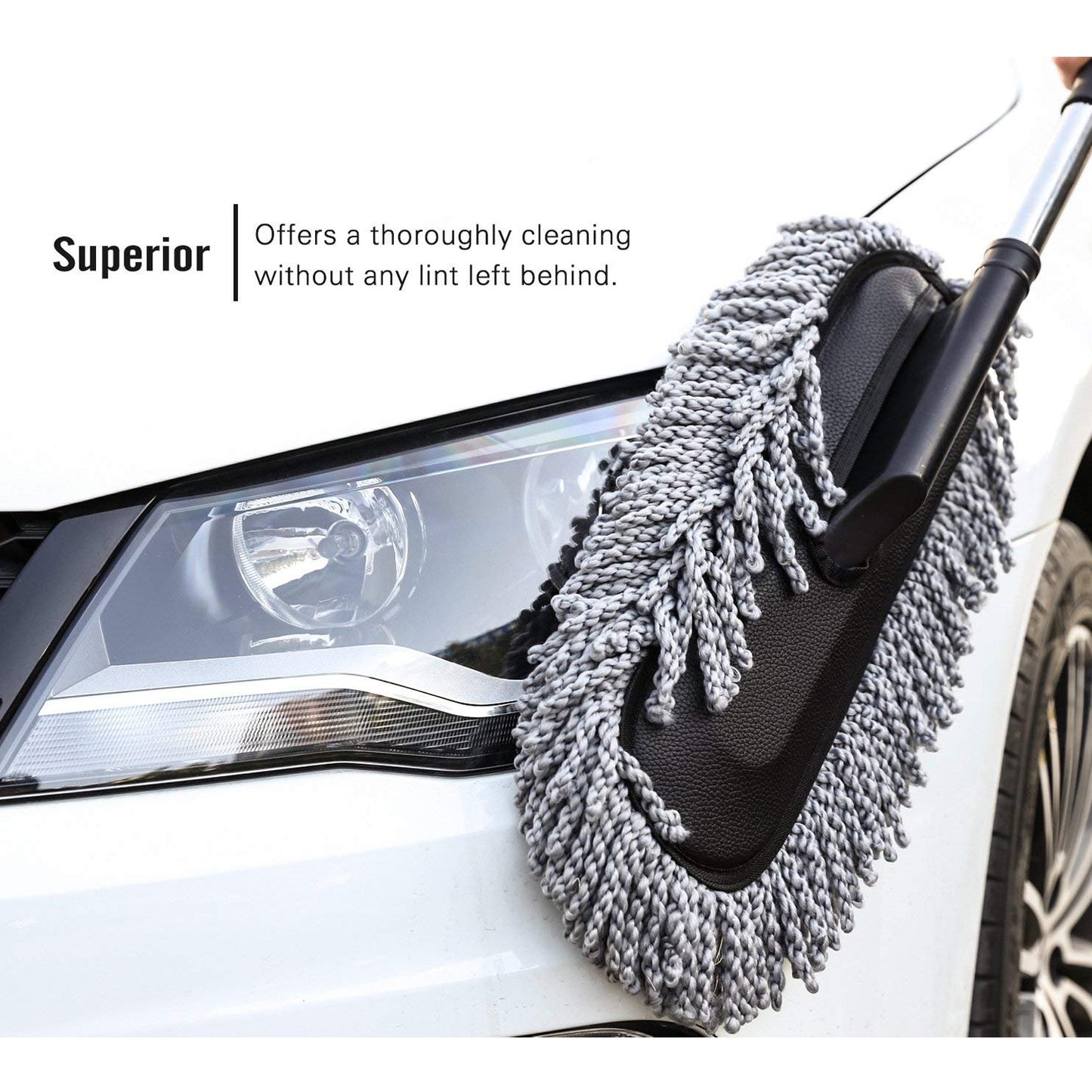 Car Duster Long Retractablesoftnon-sliphandle Multipurpose Microfiber Wash Brush Vehicle Interior And Exterior Cleaning Kit With For Car Boats Or Home - Happy Price - Image 2