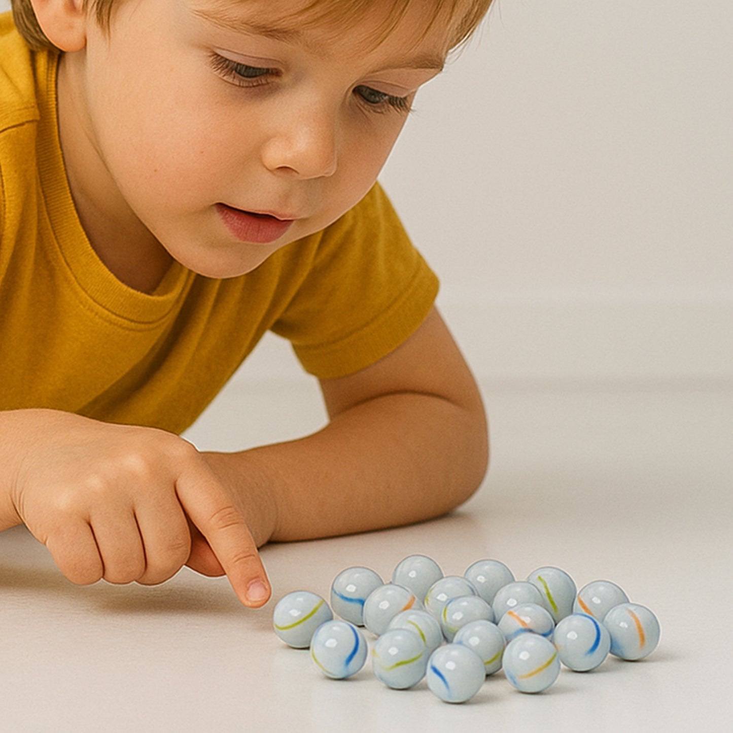 Classic White Glass Marbles with Swirls - Approx 30 Pcs Pack for Games & Crafts - Happy Price - Image 6
