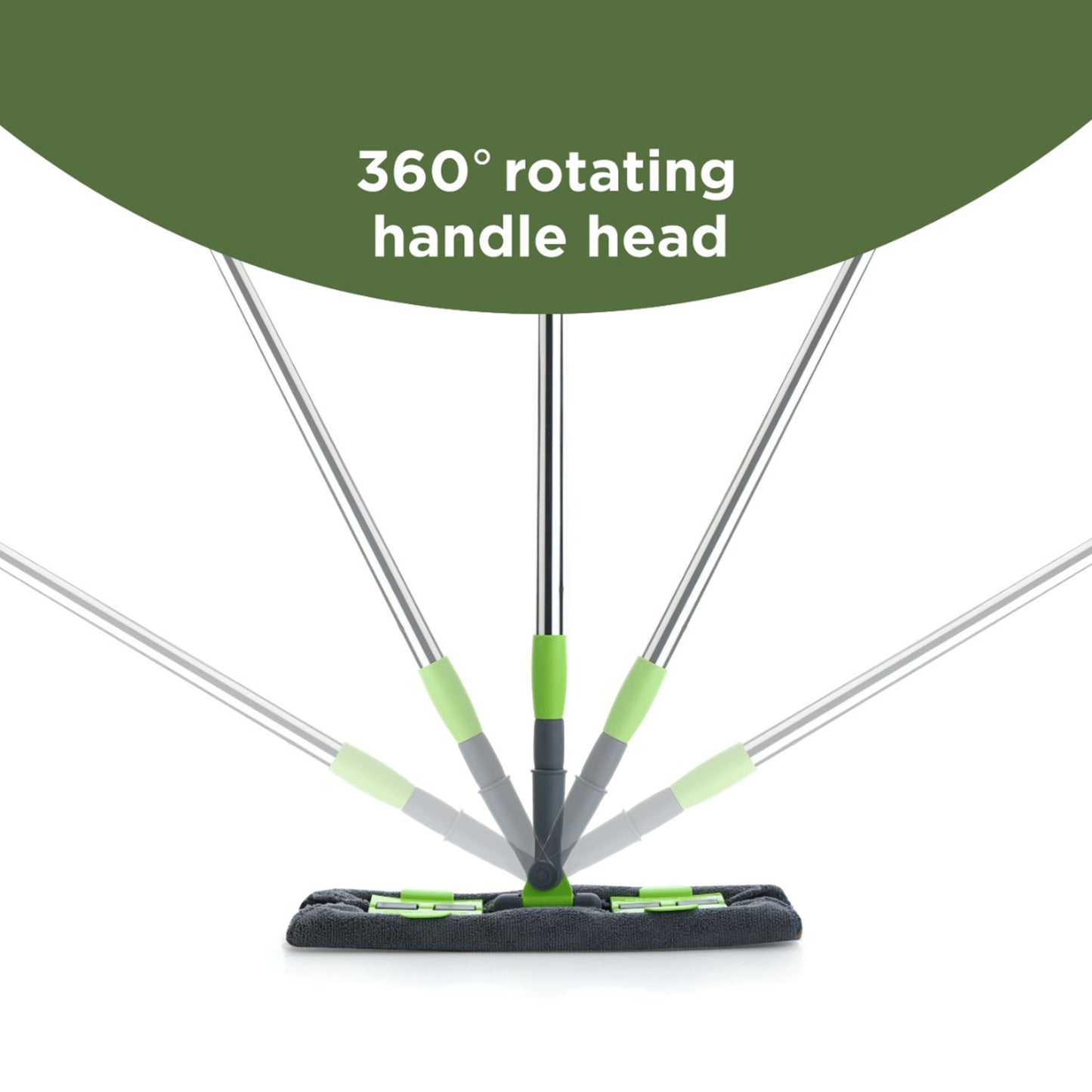 Multipurpose Wet And Dry Cleaning Microfiber Flat Mop Floor Cleaning Mop With  360 Degree Rotating Head And Telescopic Handle Steel Rod Long Handle Dry Mops Standard (1 Piece Multi-colour) - Happy Price - Image 2