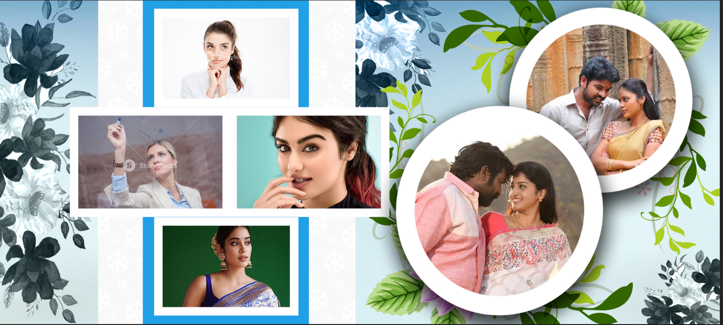 Blue Blossom Memories Collage Mug – Custom Photo Print Ceramic Mug (11oz)