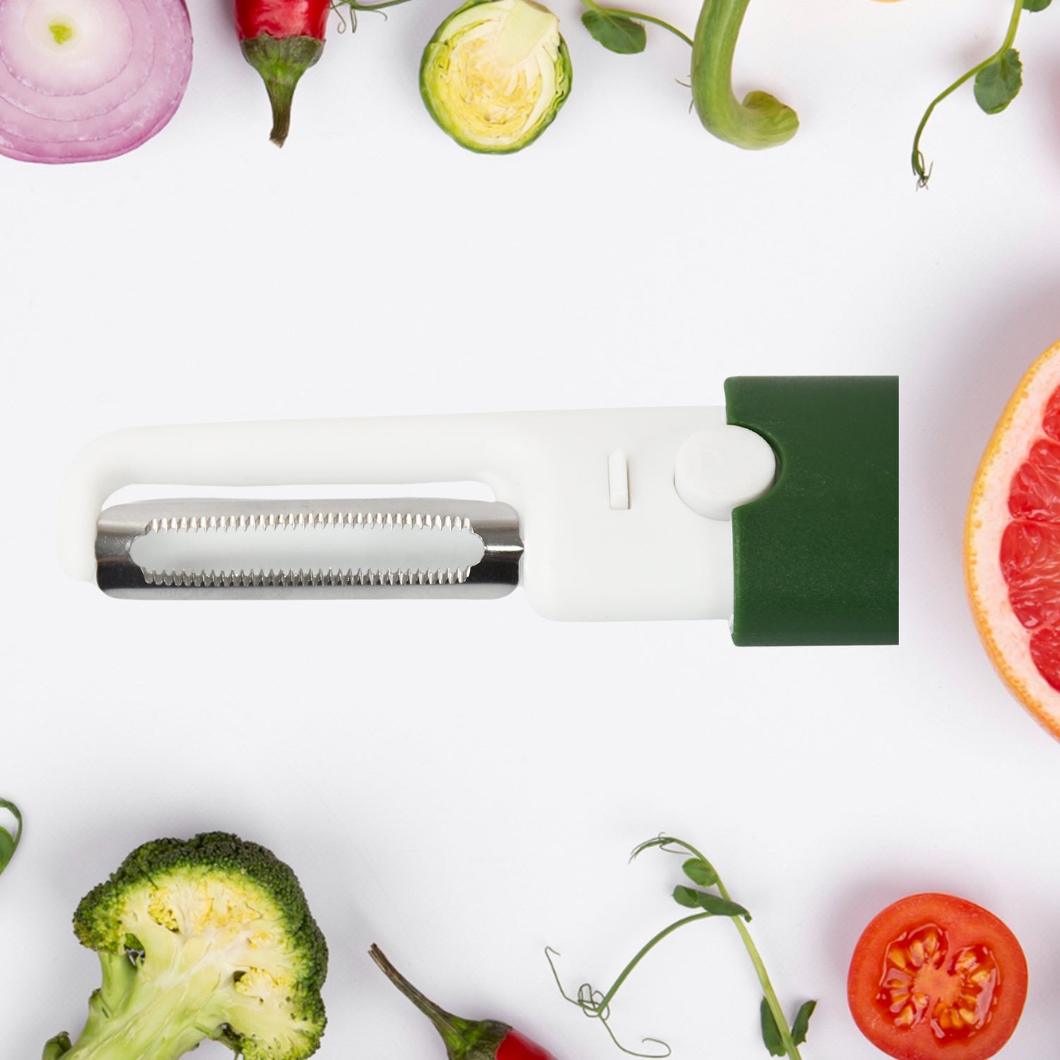 Multifunctional Peeler Two In One Fruit Knife Fruit And Vegetable Cutting Knife+sawtooth Peeler Apple Carrot Potato Fruit Slice Antiskid - Happy Price - Image 1