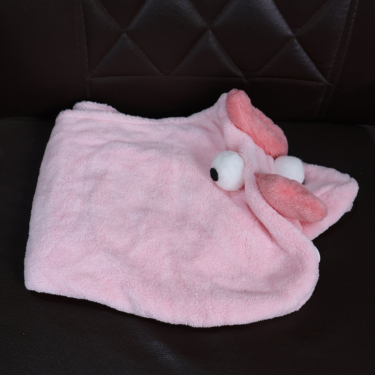 Soft Microfiber Cartoon Design Hair Drying Towel Wrap With Button Closure (1 Pc) - Happy Price - Image 7