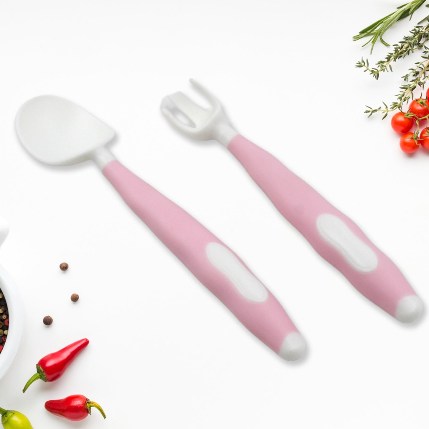 Silicone Bendable Kids Feeding Spoons And Forks Toddler Utensils With Travel Case Baby Spoon And Fork Set For Self-feeding Learning Bendable Handle For Kid Children Toddlers (2 Pc Set) - Happy Price - Image 6