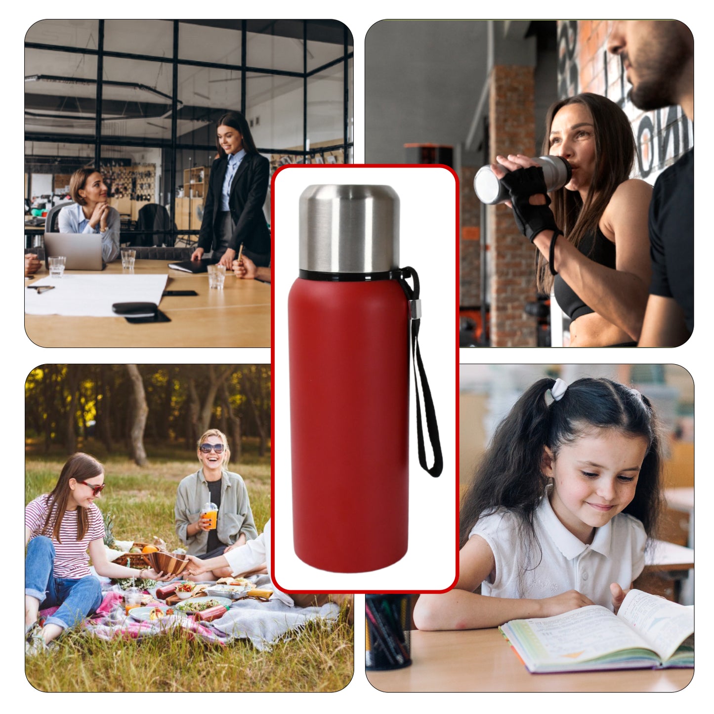 Stainless Steel Water Bottle Fridge Water Bottle Stainless Steel Water Bottle Leak Proof Rust Proof Cold  Hot Thermos Steel Bottle Leak Proof  Office Bottle  Gym  Home  Kitchen  Hiking  Trekking  Travel Bottle (1000ml800mlapprox 600ml) - Happy Price - Image 5