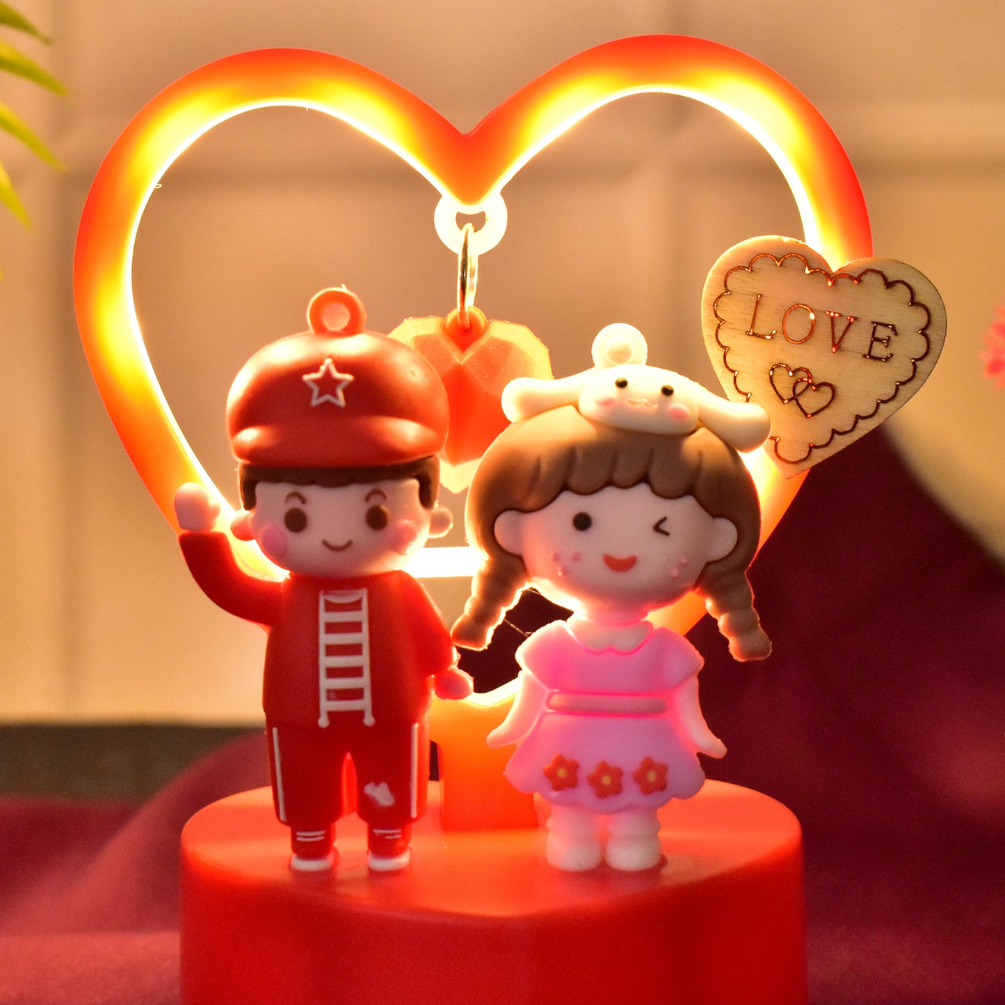 Romantic Couple Heart Frame Showpiece - 1 Pc - Happy Price - Image 6
