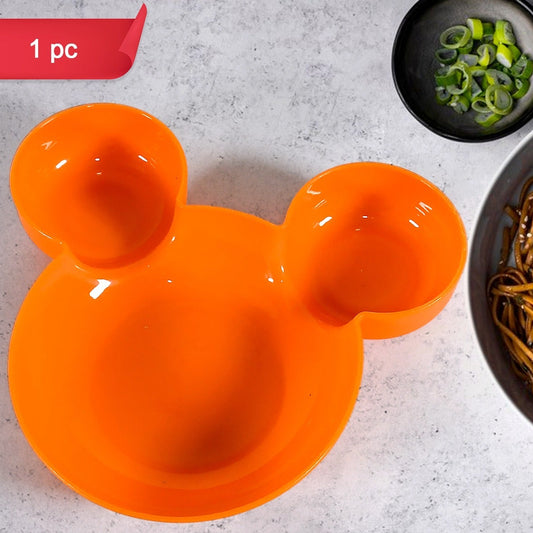 Mickey Mouse Shape Plates For Kids Bpa Free  Unbreakable Childrens Food Plate Kids Bowl Fruit Plate Baby Cartoon Bowl Plate Tableware (1 Pc) - Happy Price - Image 1