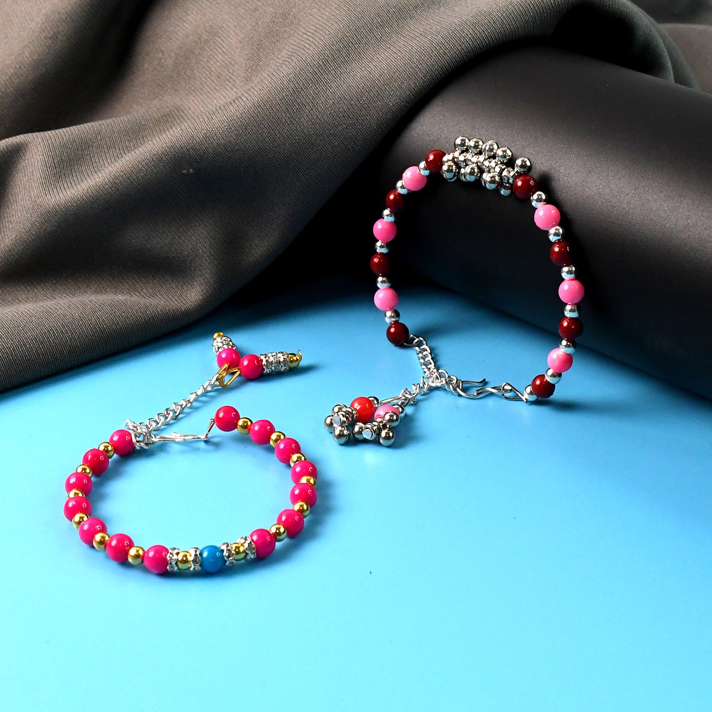 Traditional And Trendy Beaded Bracelet With Adjustable Chain (1 Pc) - Happy Price - Image 2