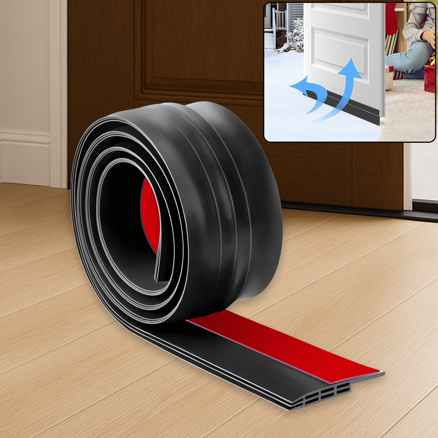 1 Meter Self-adhesive Silicone Door Bottom Seal Strip (1 Mtr  1 Pc) - Happy Price - Image 2