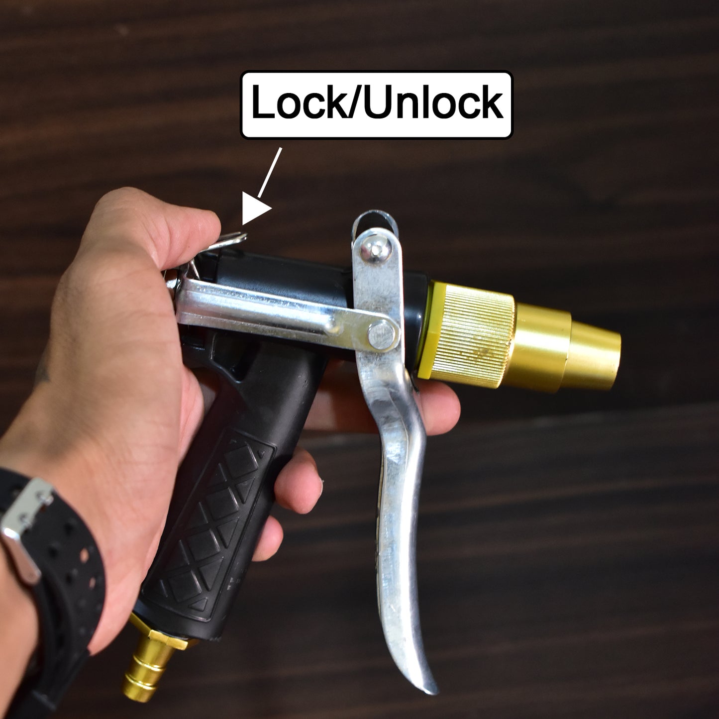 Durable Gold Plated Metal Trigger Hose Nozzle Water Lever Spray - Happy Price - Image 7