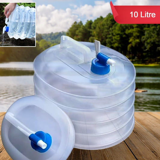 Outdoor Camping Collapsible Portable Water Container With Carry Handle Tap Valve Large Food Grade - Happy Price - Image 1