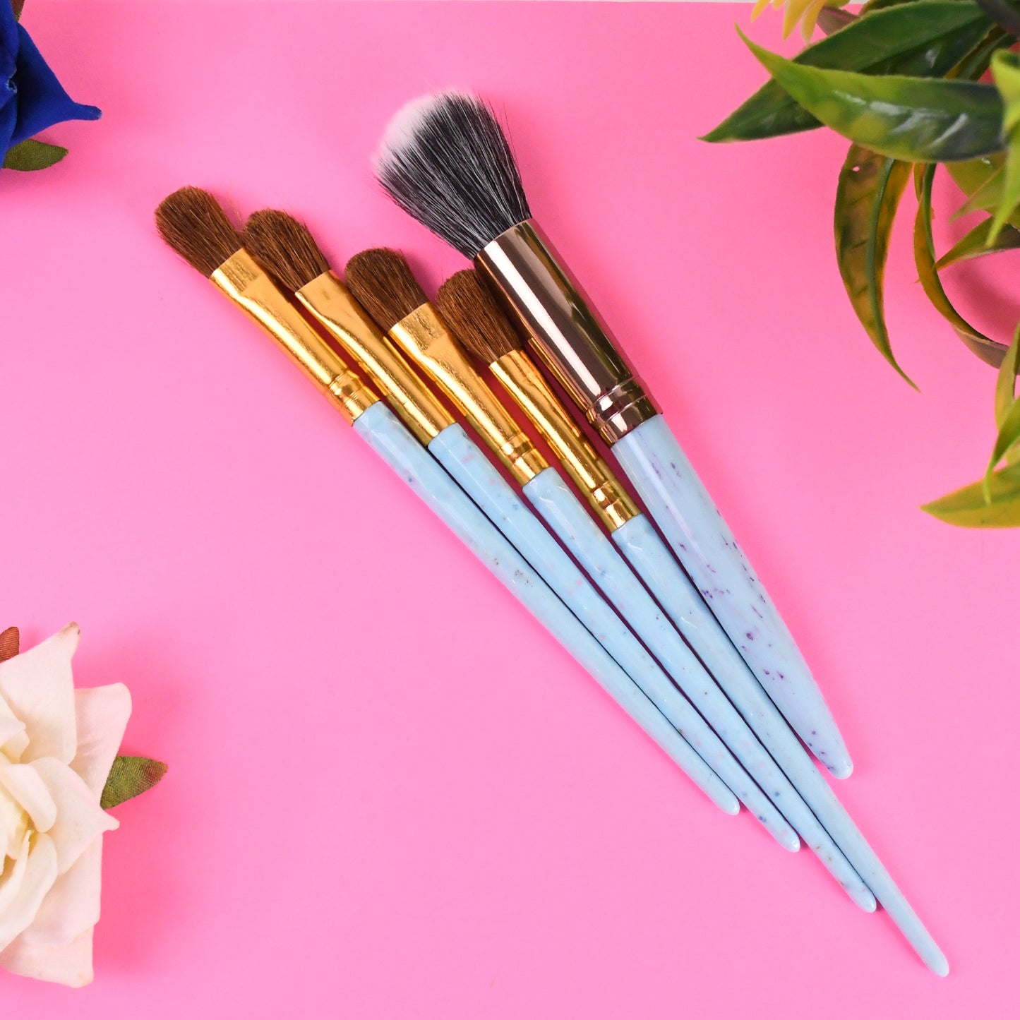5pc Makeup Brush Tools Kit (5 Pcs Set  Mix Color) - Happy Price - Image 4