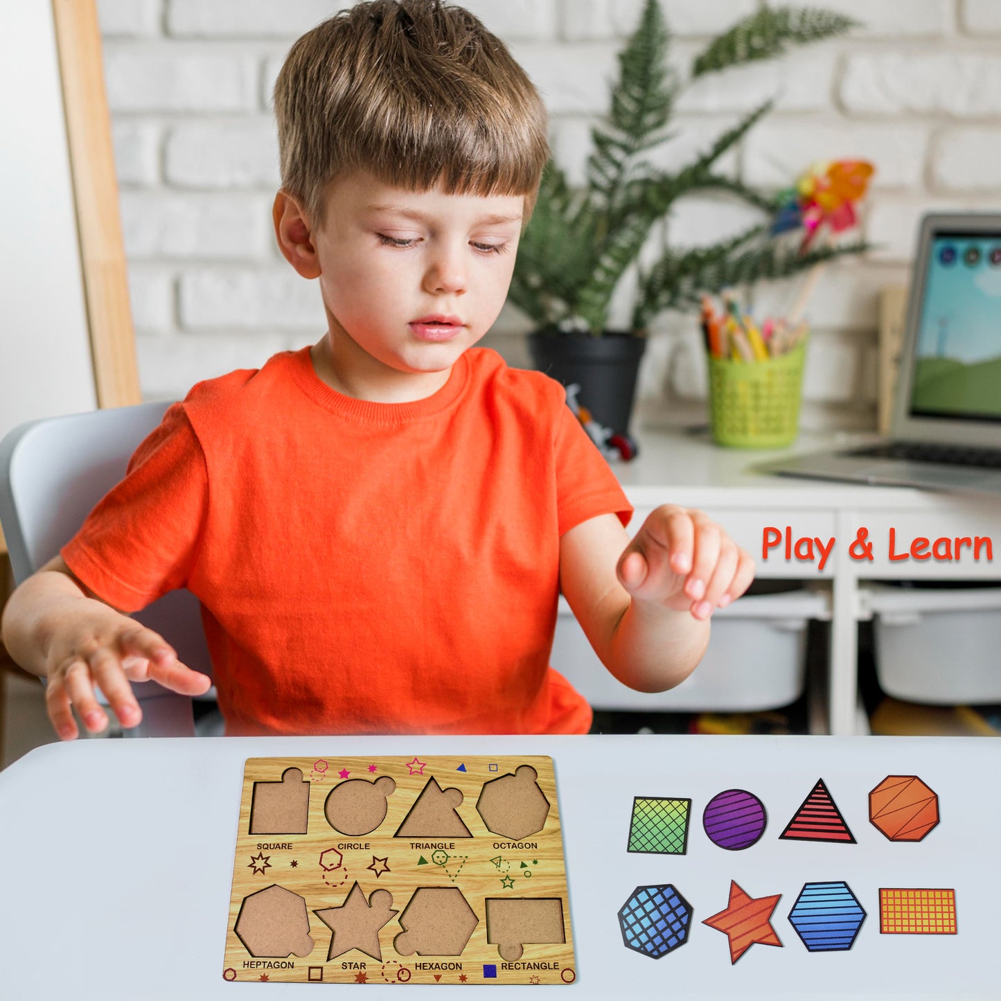 Wooden Triangles Puzzle Learning Educational Board (1 Set  2820 Cm) - Happy Price - Image 4