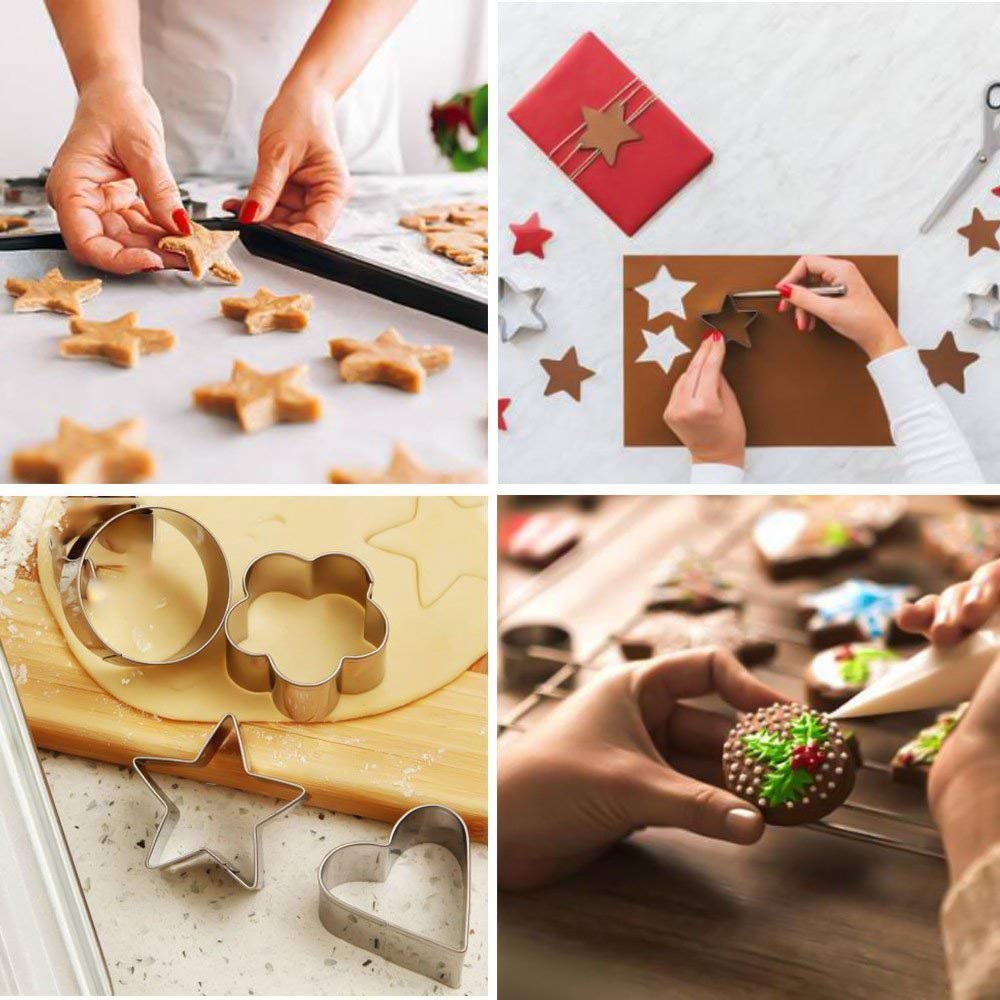 Cookie Cutter Stainless Steel Cookie Cutter With Shape Heart Round Star And Flower (4 Pieces) - Happy Price - Image 7