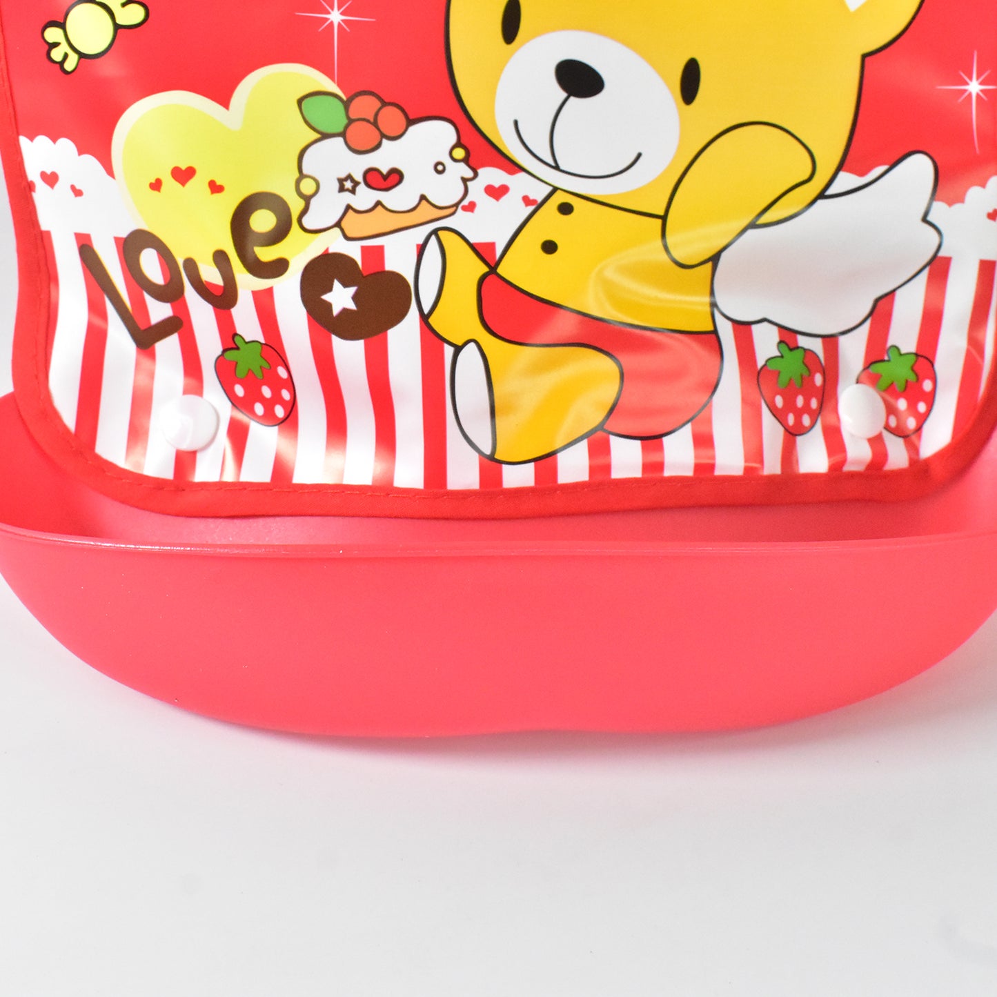 Multifunctional Waterproof Bpa Free Reusable Soft Fabric Plastic Baby Bib (1 Pc) - Happy Price - Image 3