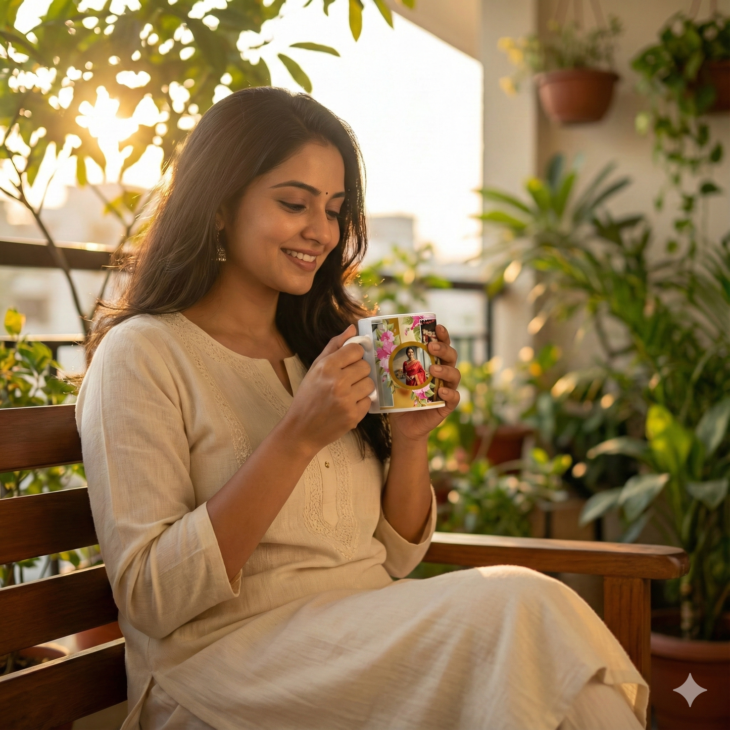 Blooming Memories Collage Mug – Custom Photo Floral Ceramic Gift (11oz)