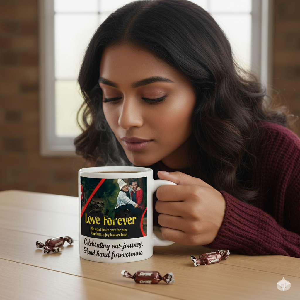 Love Mug Combo - Custom Print Ceramic Coffee Cup, Acrylic Key Chain and Fridge Magnet