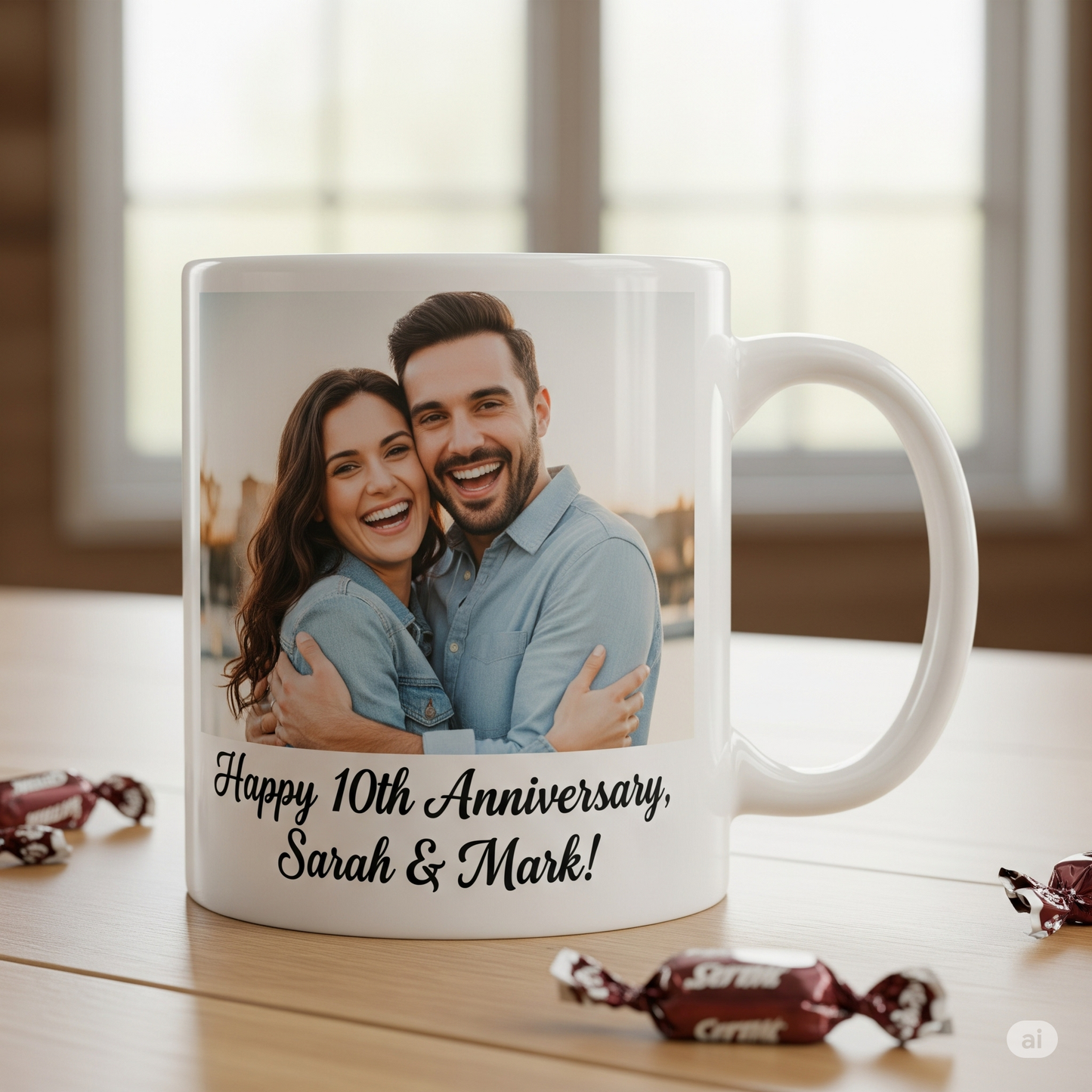 Personalized Photo Combo - Custom Print Ceramic Coffee Cup, Acrylic Key Chain and Fridge Magnet