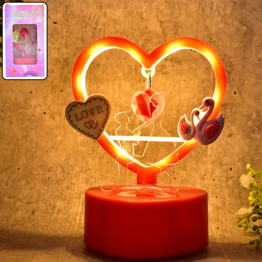 Heart Shape Love Showpiece with Hanging Charm - Romantic Table Decor Gift (1 Pc)