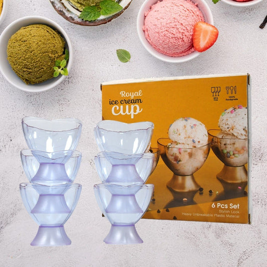 New Modern Style Dessert  Ice Cream Bowl Plastic 6pcs For Home  Office  Party Use - Happy Price - Image 1