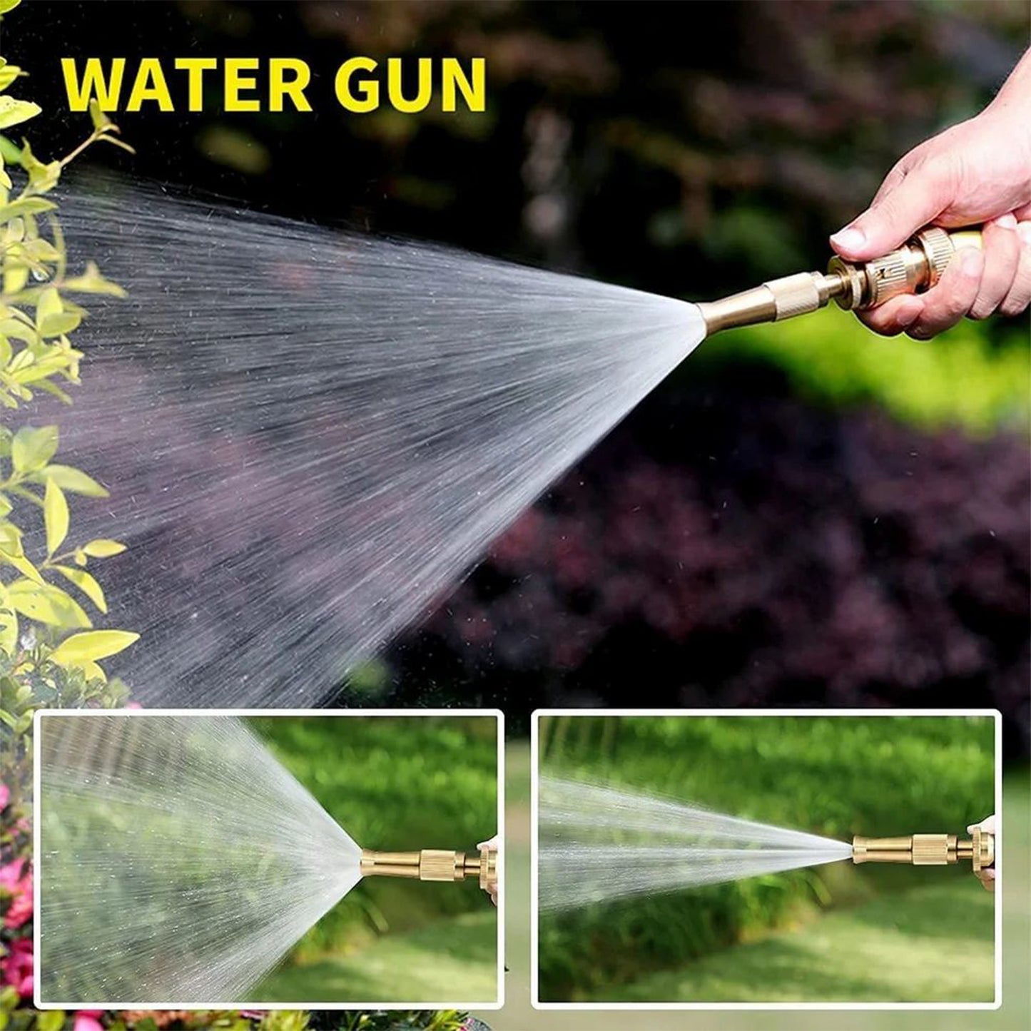 Water Spray Nozzle For Water Pipe Booster Nozzle For Car Wash Nozzle With High Pressure Water Adjustable Brass Nozzle Water Spray Gun For Gardening Watering Tools - Happy Price - Image 5