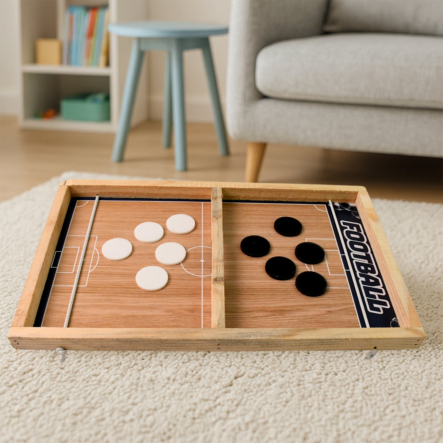 Wooden Board Game Set  Ludo Snakes  Ladders And Desktop Football (3-in-1) - Happy Price - Image 7