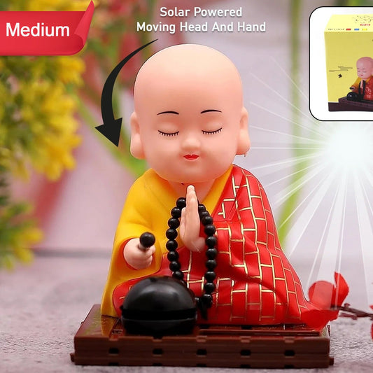 Solar Powered Buddha Statue with Moving Head & Hand - Medium Size