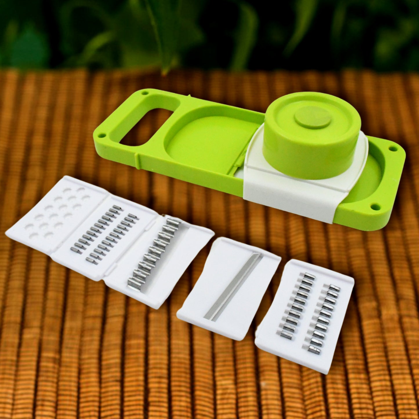 Slicer For Kitchen 5 In 1 Foldable Vegetable Slicer Blade Potato Cutter Veggie Slicer Onion Slicer Julienne Grater With Protective Guards Stainless Steel Blade - Happy Price - Image 2
