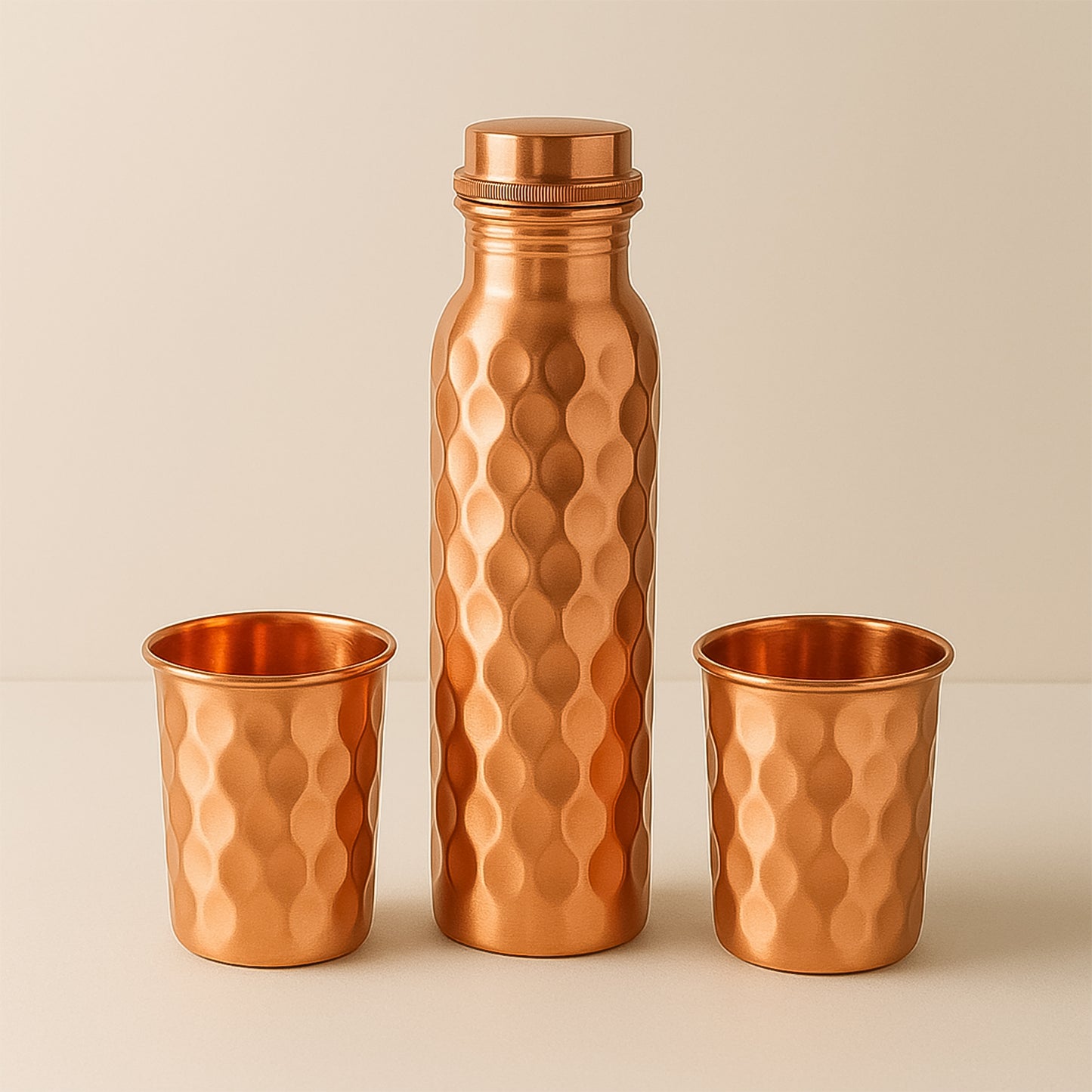 Copper Water Bottle 2 Glasses With Gift Box (3 Pcs Set) - Happy Price - Image 6