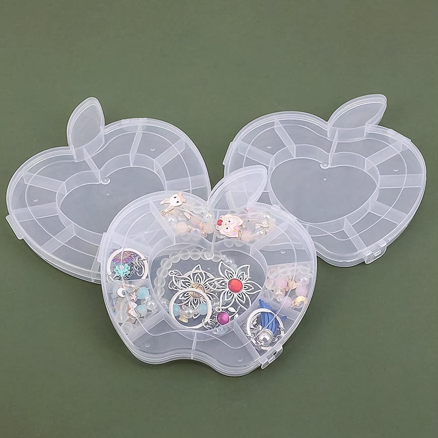 Apple Shaped Jewellery Organizer Box - 1 Pc