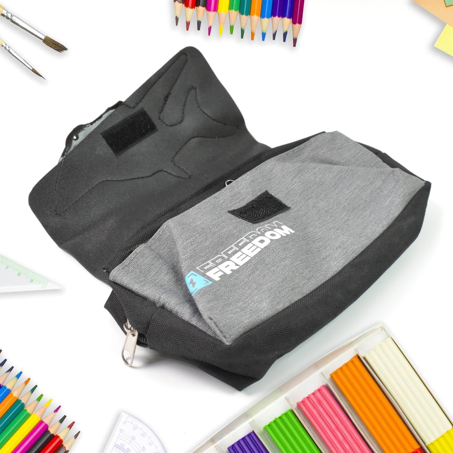 Pencil Pouch With Zipper (1 Pc  2 Compartment ) - Happy Price - Image 5