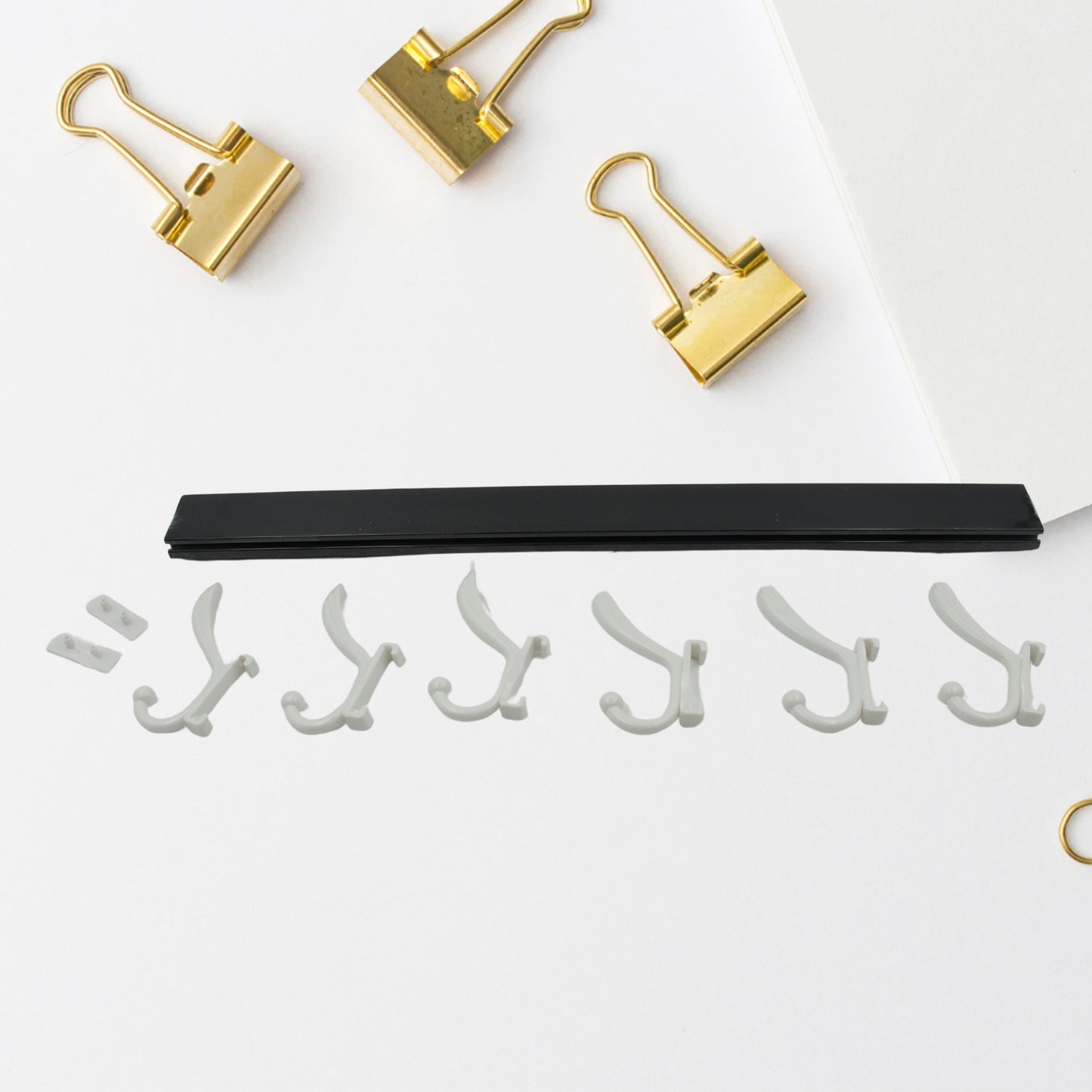 Cloth Hanger Wall Door Hooks Rail For Hanging Clothes For Hanging Hook Rack Rail Extra Long Coat Hanger Wall Mount For Clothes Jacket Hats 6 Hook With Eco-friendly Liquid Adhesive Glue - Happy Price - Image 5
