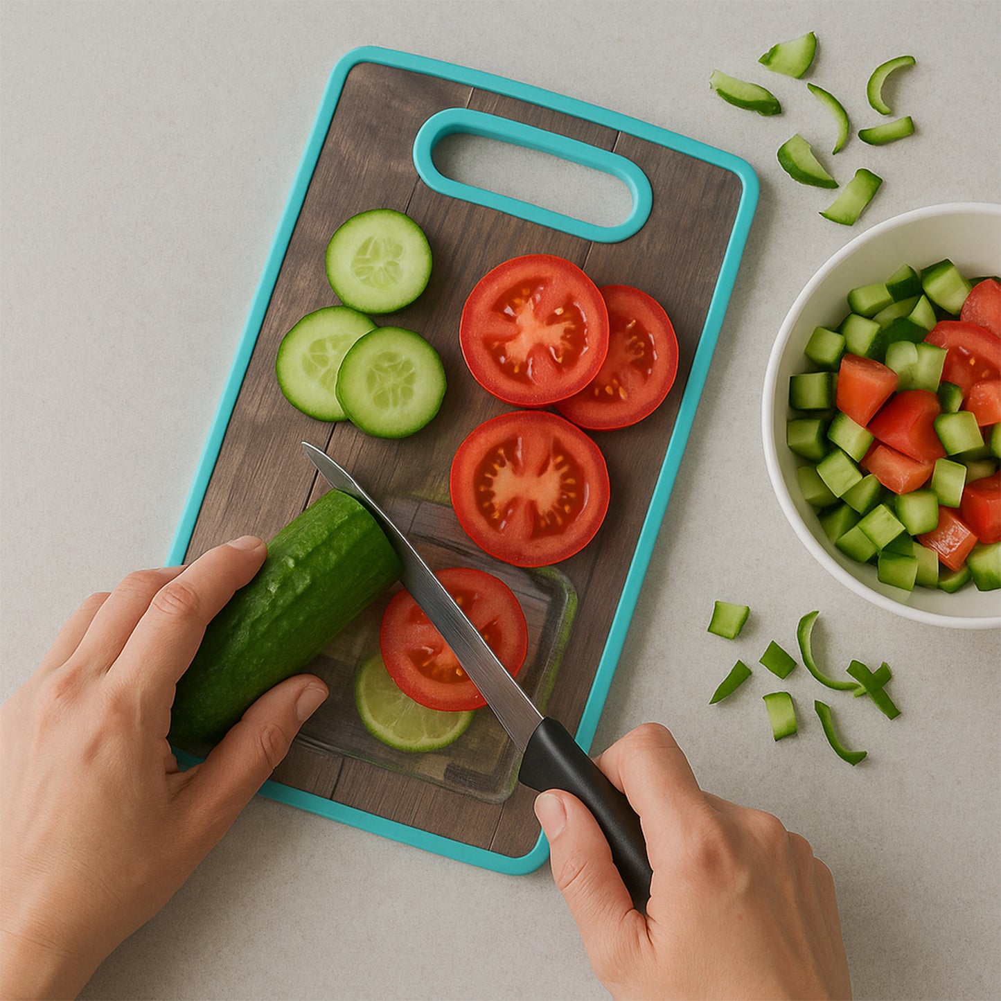 Multipurpose Kitchen Cutting Board with Handle - 36x23 cm - Happy Price - Image 5