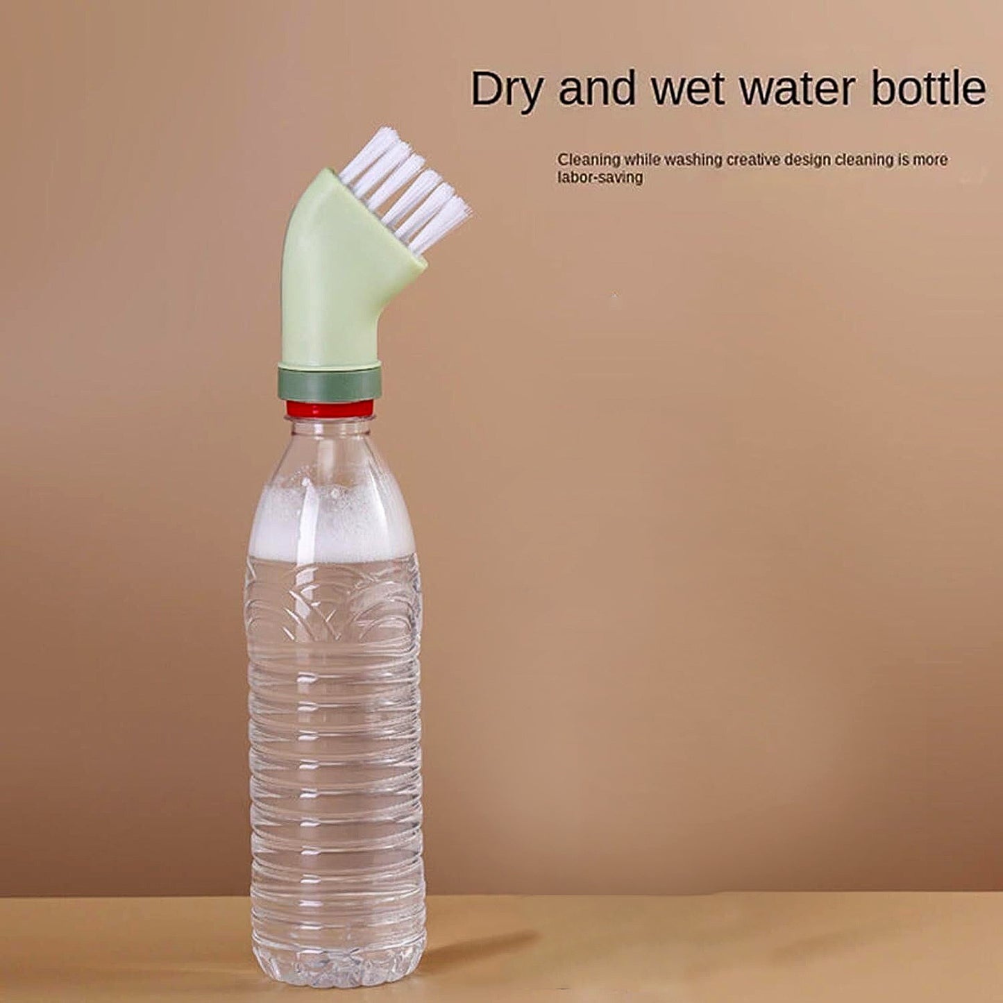 Bottle-Connectable Cleaning Brush with Scraper (1 Pc)