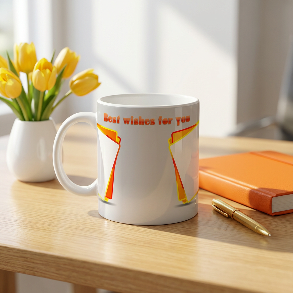 Vibrant Best Wishes – Custom Photo Print Ceramic Mug (11oz) - Dual Photo Frame Design