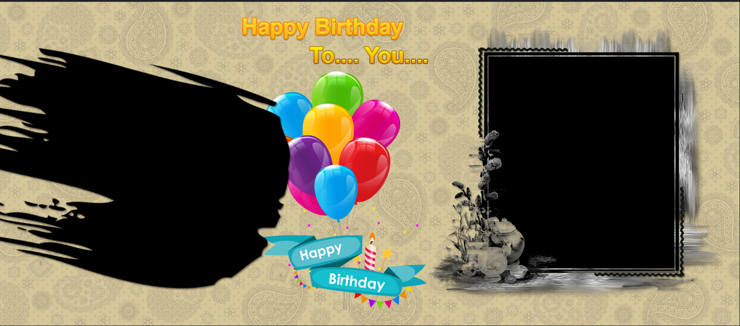 Festive Balloons & Paisley – Custom Photo Print Ceramic Mug (11oz) - Personalized Gift with Dual Photo Slots