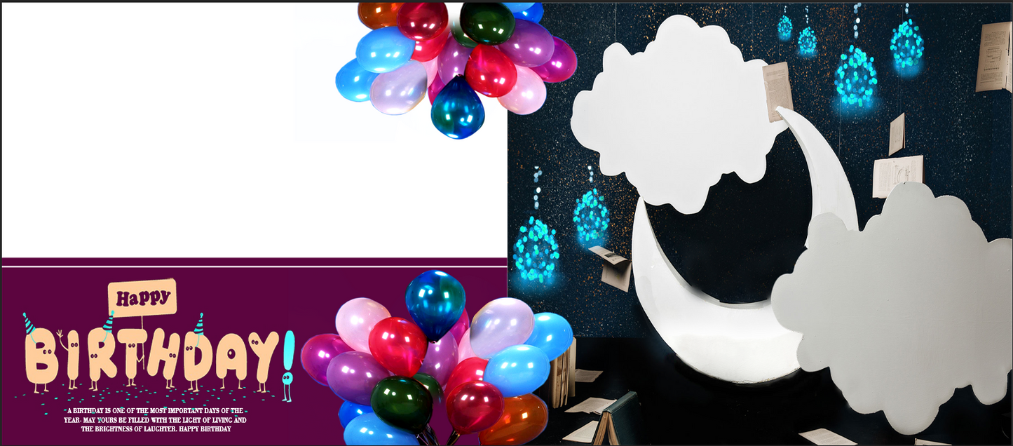 Dreamy Balloons & Moon – Custom Photo Print Ceramic Mug (11oz) - Personalized 3-Photo Birthday Gift