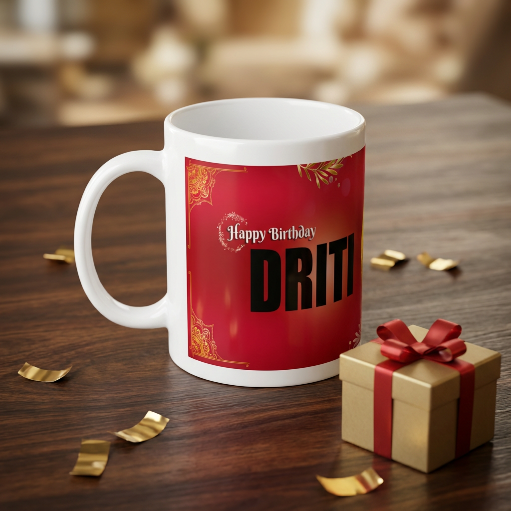 Crimson Gold Splendor – Custom Photo Print Ceramic Mug (11oz) - Personalized Gift