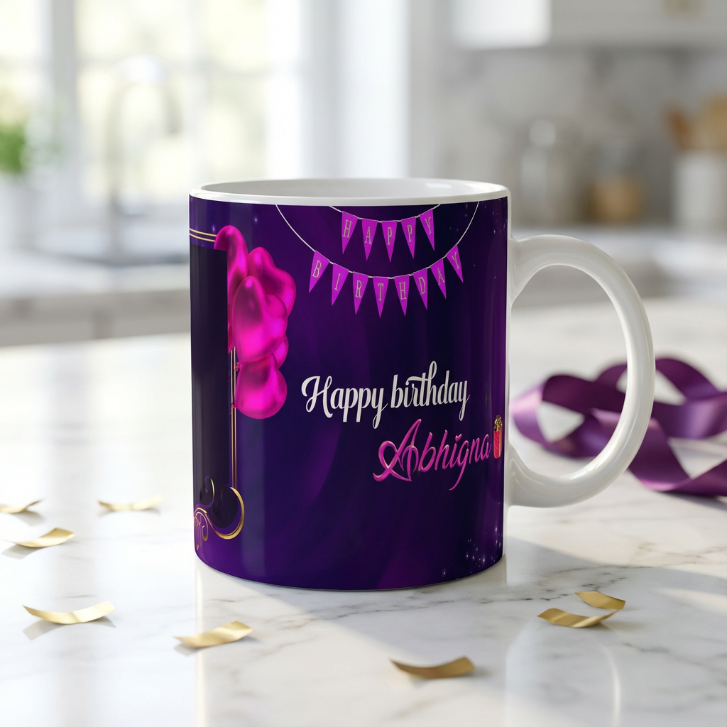 Purple Heart Celebration – Custom Photo Print Ceramic Mug (11oz) - Personalized Gift