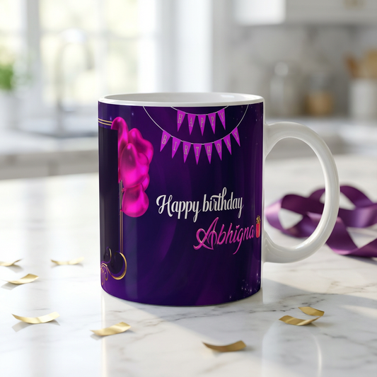 Purple Heart Celebration – Custom Photo Print Ceramic Mug (11oz) - Personalized Gift