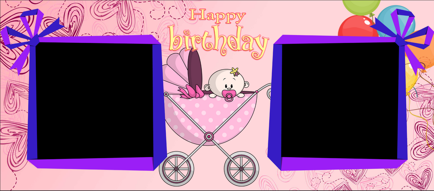 Pink Stroller & Balloons – Custom Photo Print Ceramic Mug (11oz) - Personalized Gift for Baby Girl