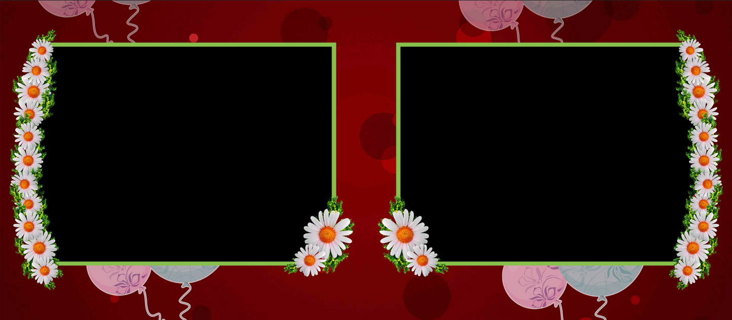 Crimson Daisy Celebration – Custom Photo Print Ceramic Mug (11oz) - Dual Picture Layout