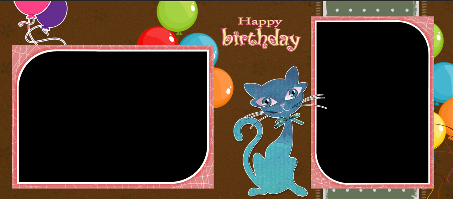 Whimsical Party Cat – Custom Photo Print Ceramic Mug (11oz) - Dual Picture Collage