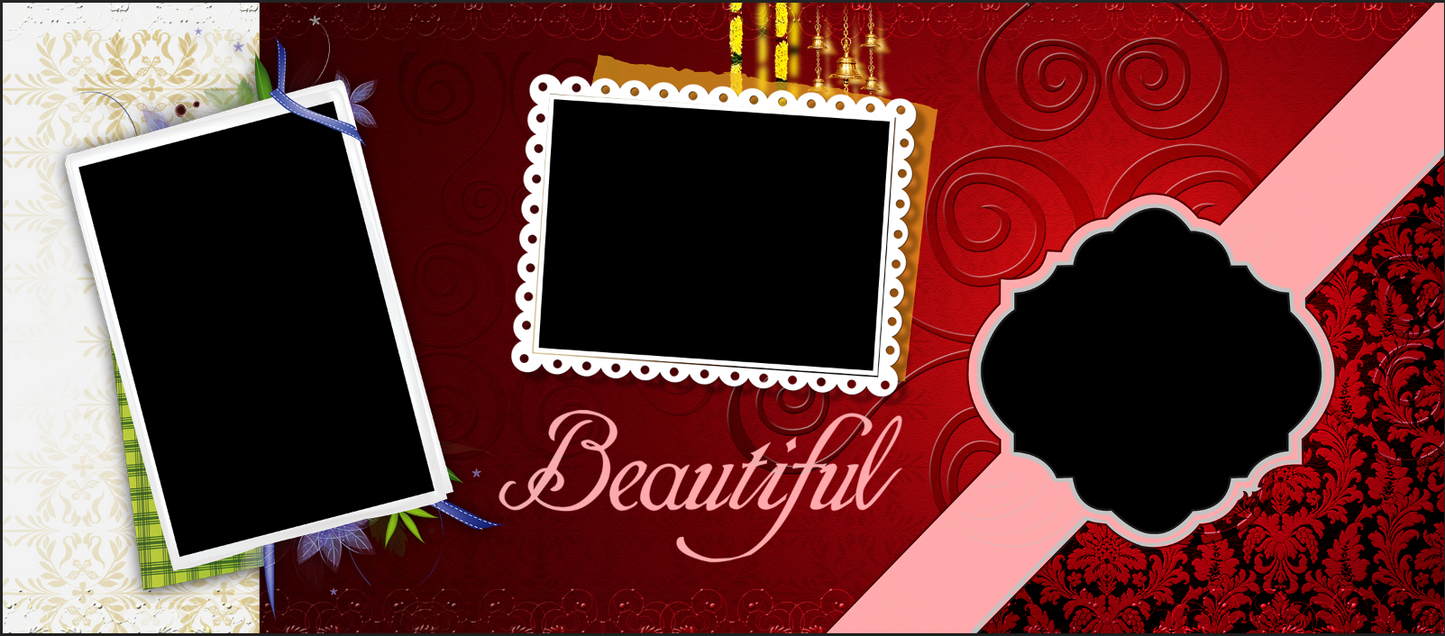 Elegant Ruby Memories – Custom Photo Print Ceramic Mug (11oz) - 3 Photo Collage