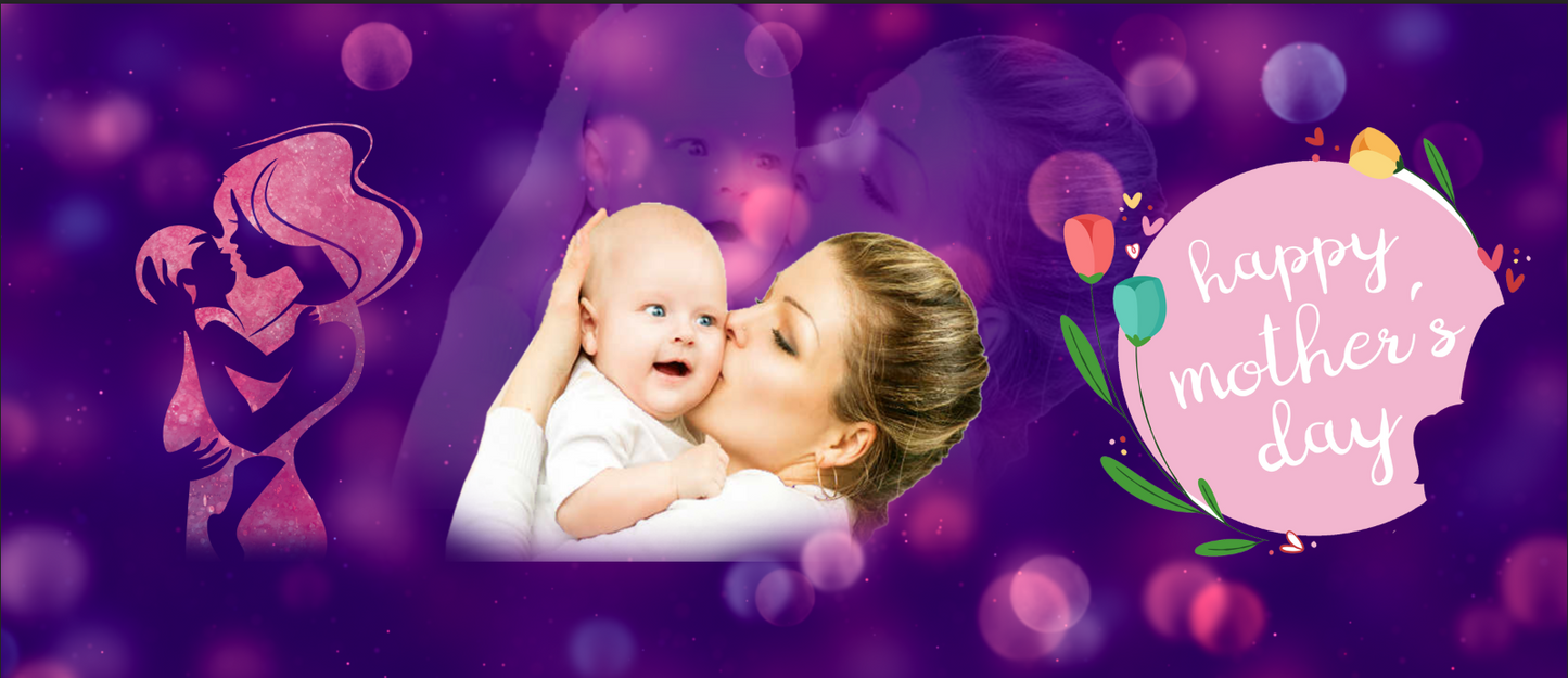 Violet Love & Bokeh – Custom Photo Print Ceramic Mug (11oz) - Personalized Mother's Day Gift