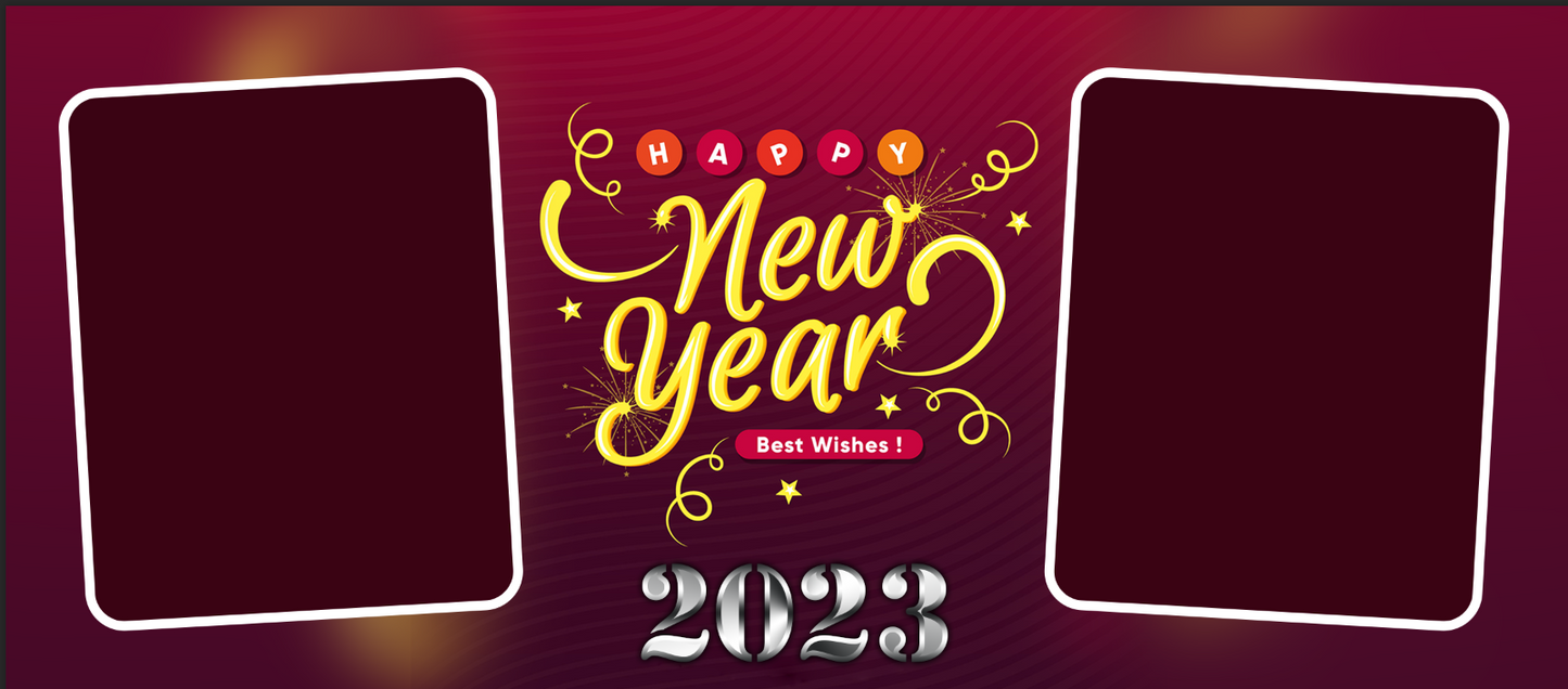 Golden Wishes 2023 New Year – Custom Photo Print Ceramic Mug (11oz) - Dual Picture Layout